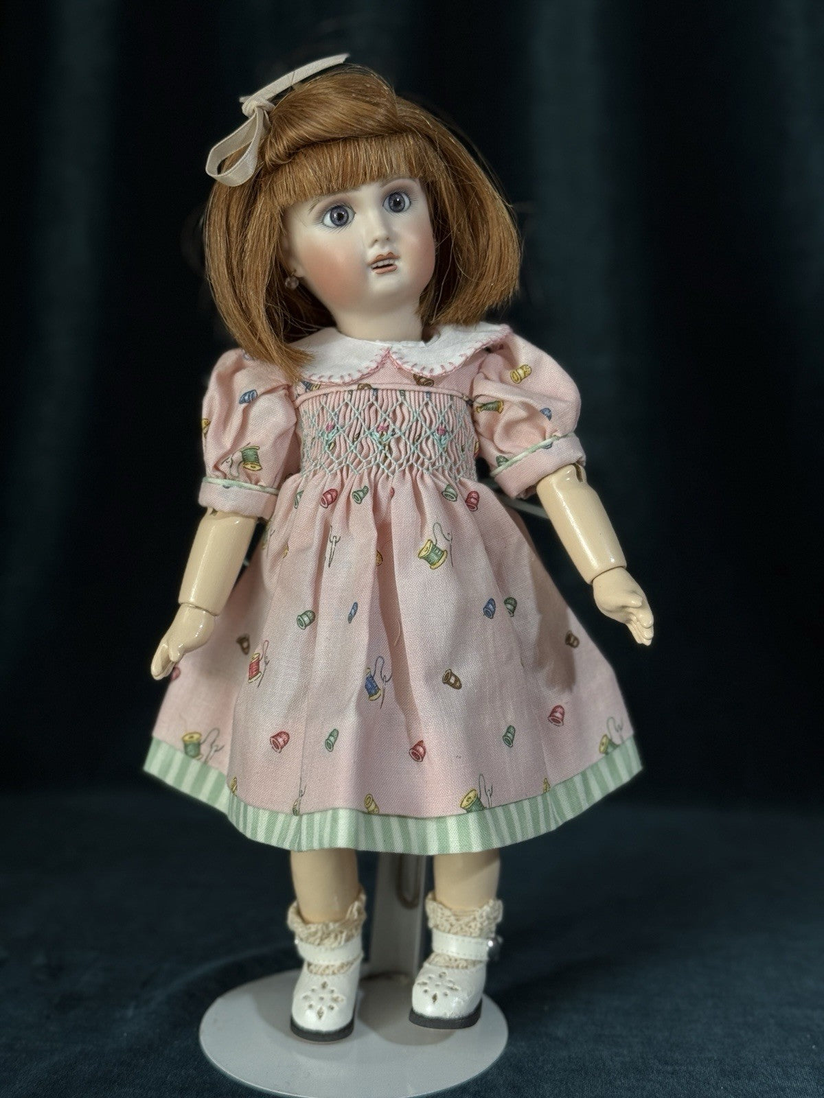 Porcelain/Composition 11” Reproduction of Antique French Bleuette Doll