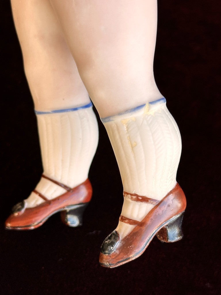 Large Antique German 7.5” Kestner 121 All Bisque Mignonette Doll Swivel Head