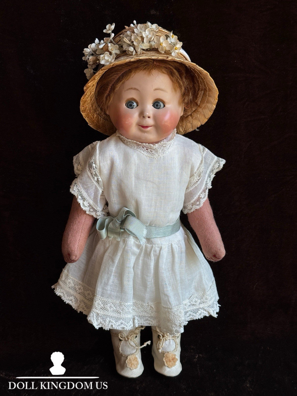 Rare Antique Hug Me Kiddie Style Felt Composition Googly Mechanical Eyes Doll
