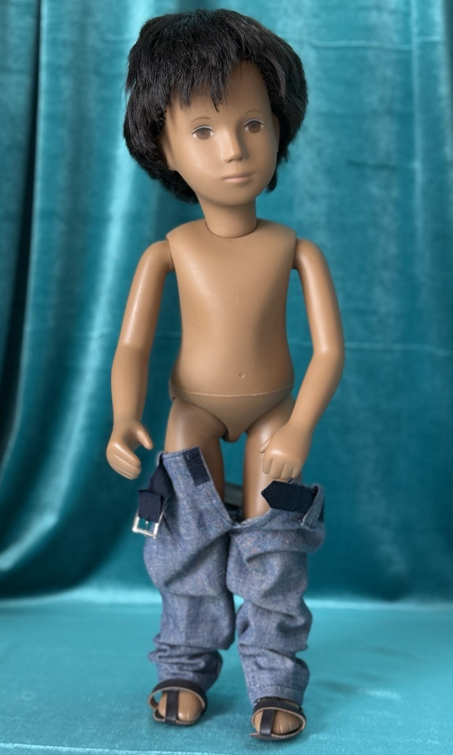 Collectible England Vinyl Brunette Gregor Boy Doll; Redressed (?)