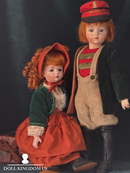 Lot Of 2 Artist Reproduction of Antique French Albert Marque 14” & 15” Dolls