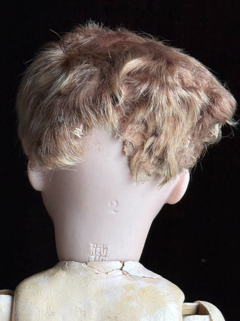 Antique German 12” Gebruder Heubach 8413 Bisque Head Character Boy Doll