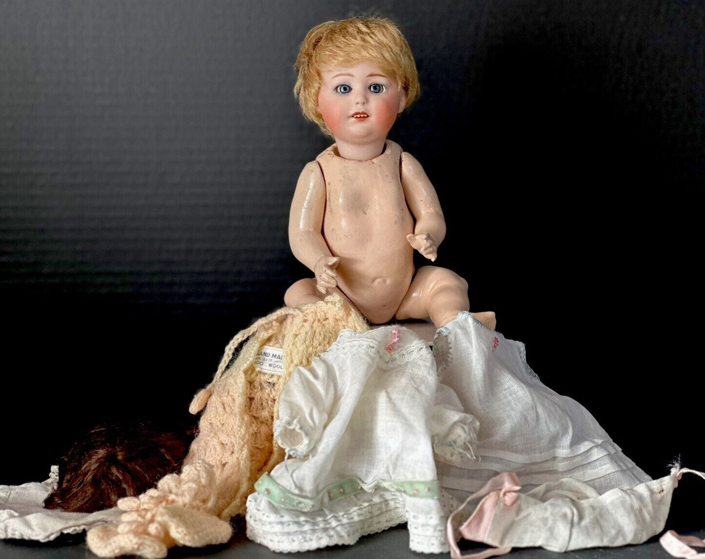 Rare Antique German Heubach Gebrüder Mold 10532 Bisque Head Character 9” Doll