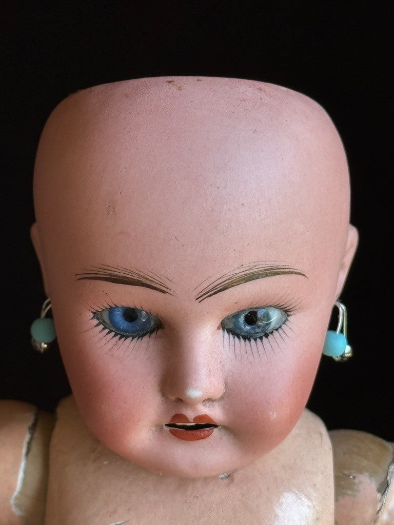 Antique French 11.5” Leon Prieur Mon Cheri Bleuette-size Bisque Head Doll