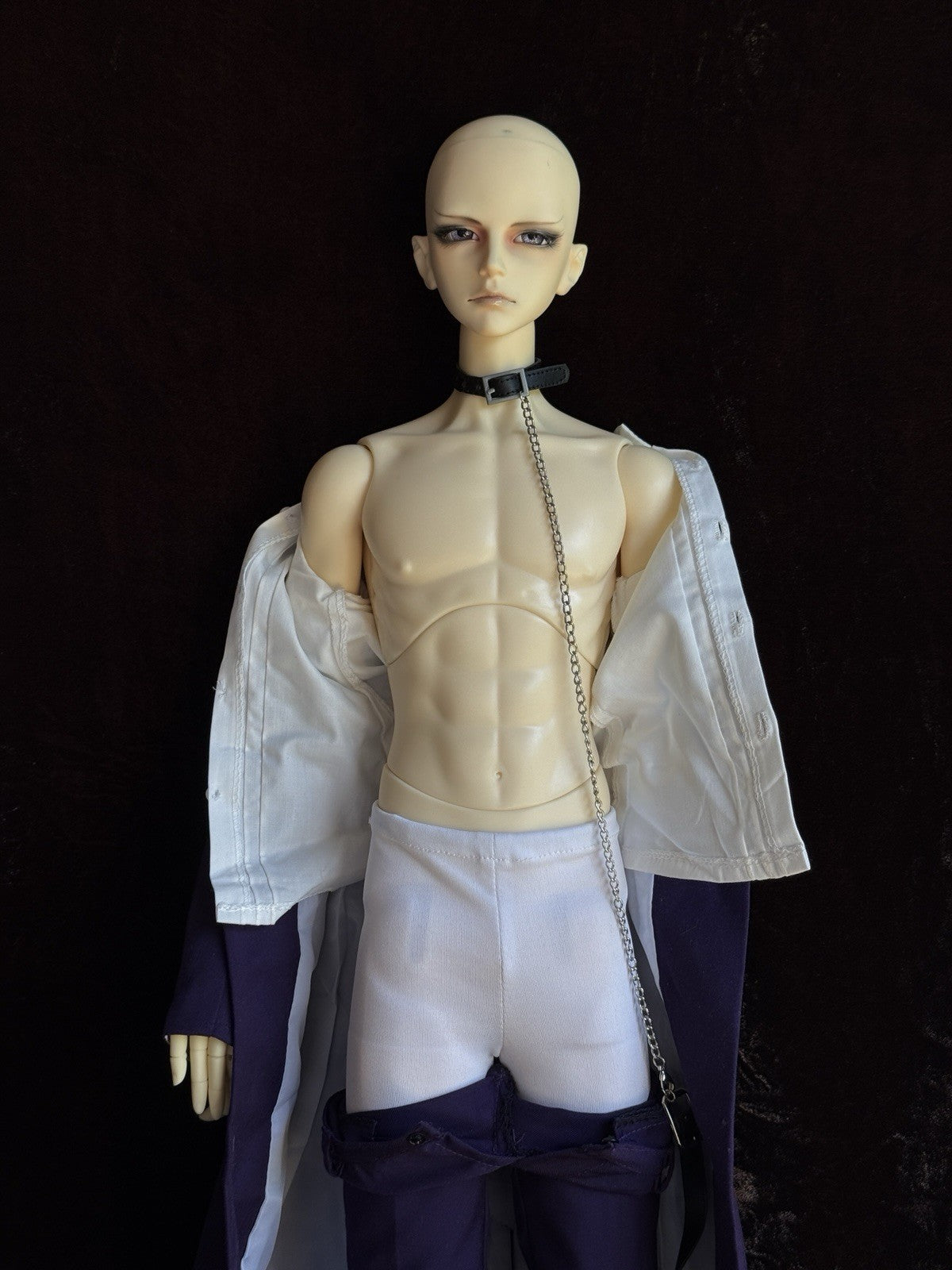 Unidentified Signed Super Dollfie 29" BJD Male Doll Full Set Face-up Dressed