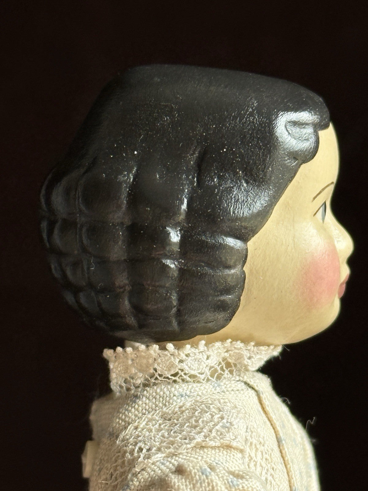 Collectible Handcarved 6.5" Wooden Hitty Girl Doll By Artist Gail Wilson