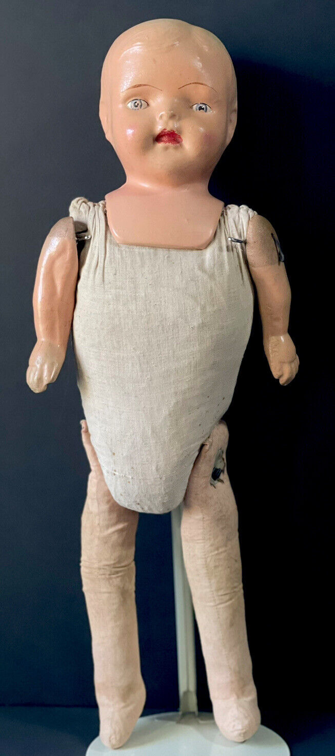 Vintage/Antique (?) Unidentified Large 24” Early Composition Doll