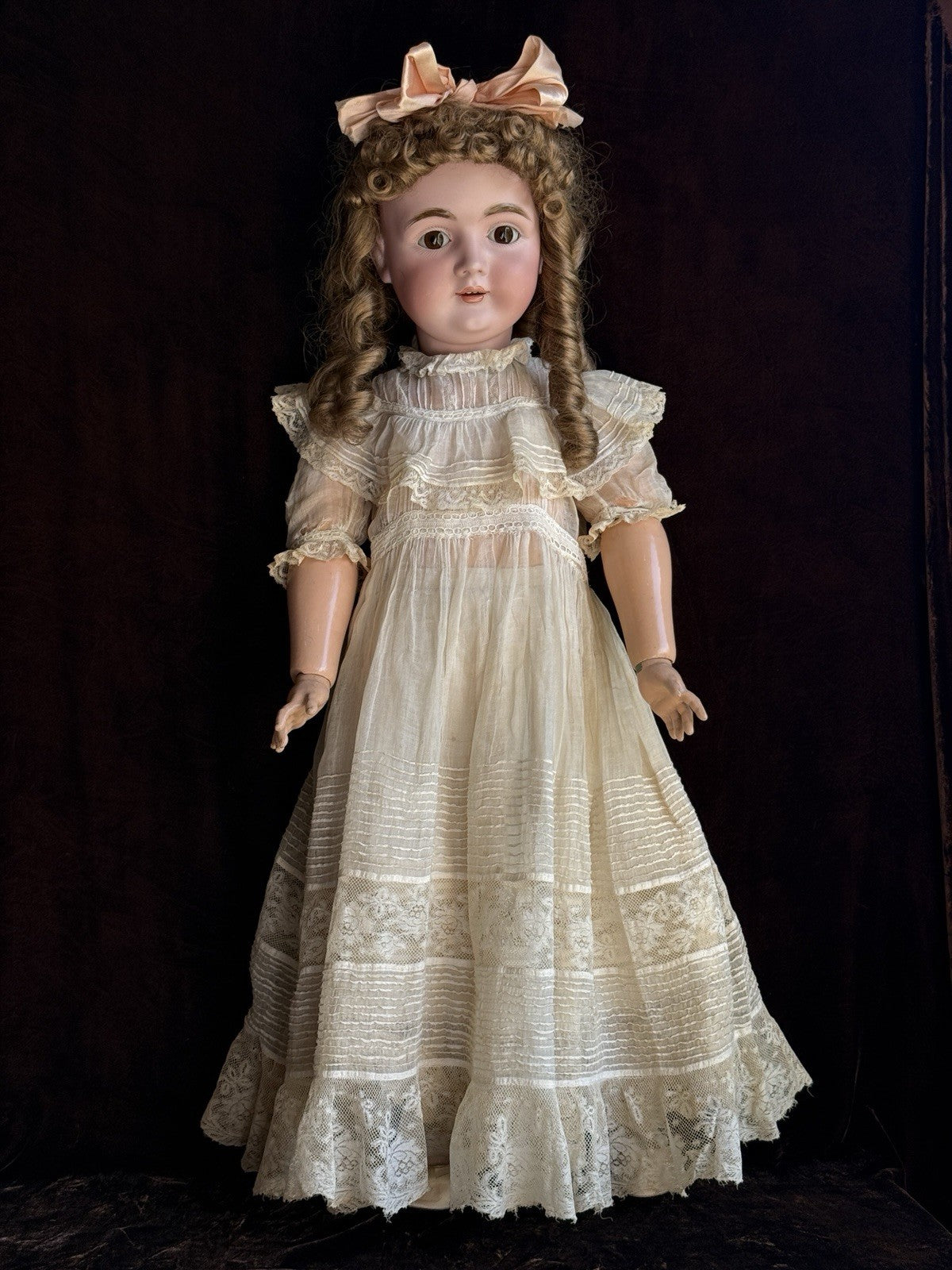 Large Antique German 30” Kestner 164 Bisque Head Doll