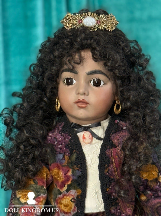 Vintage All Porcelain Reproduction of Antique French Bru Jne 23” Doll