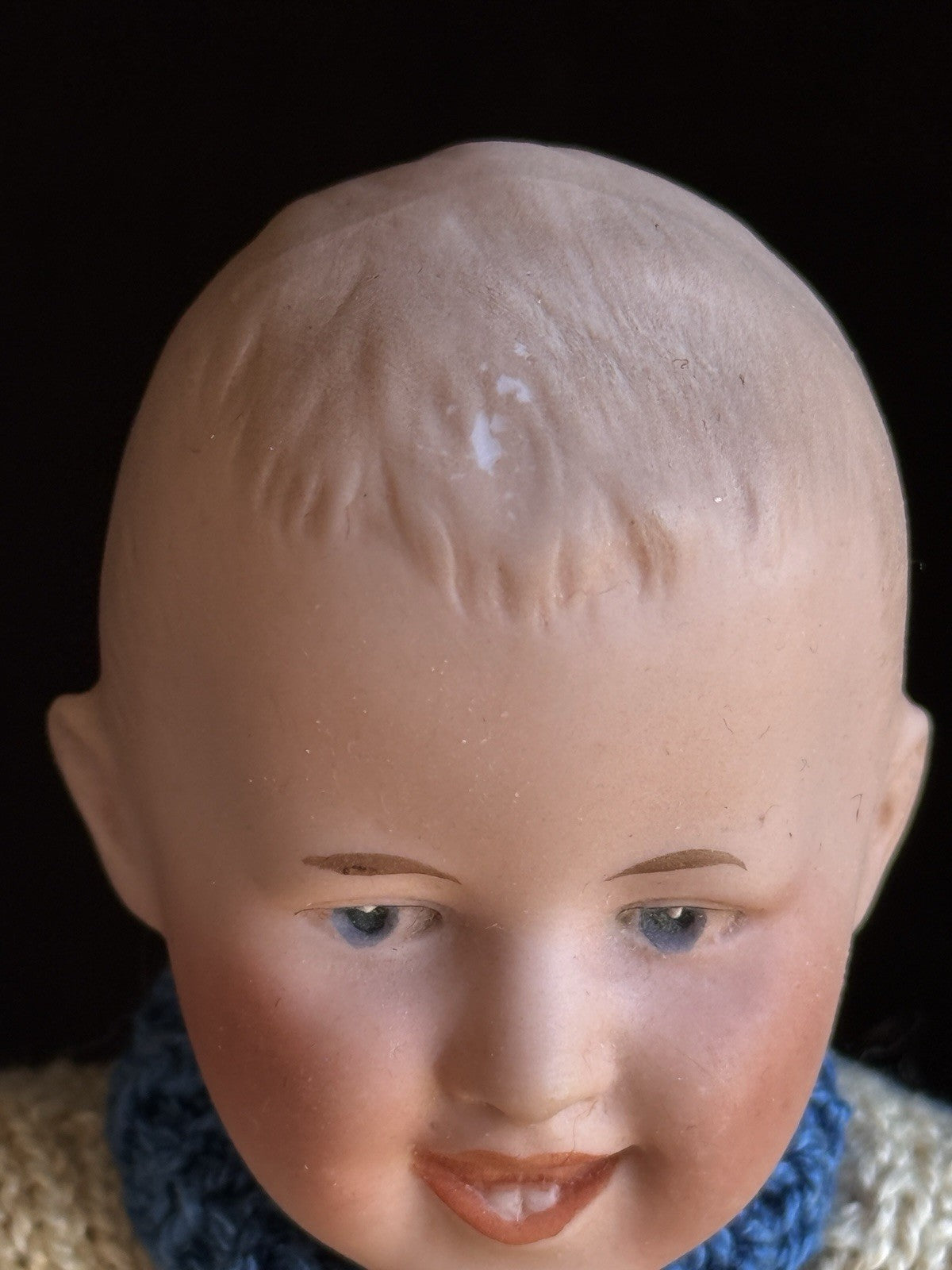 Antique German 8” Gebruder Heubach Bisque Head Character Baby Boy Doll