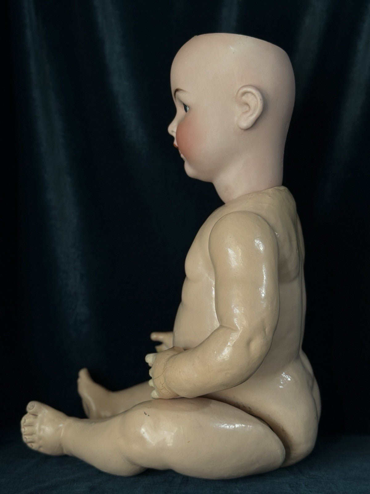 Huge 28” Antique German Franz Schmidt Mold 1295 Baby Boy Doll Porcelain Head