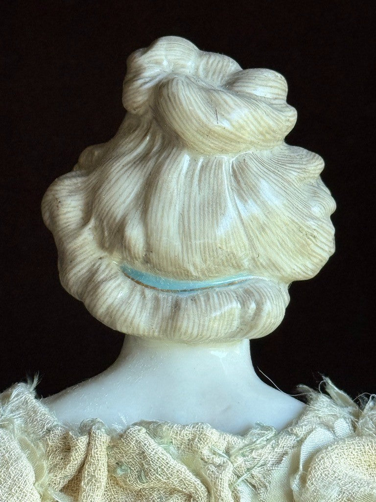 Antique German 14.5” Kister Madame Vignee-LeBrun Porcelain China Head Doll