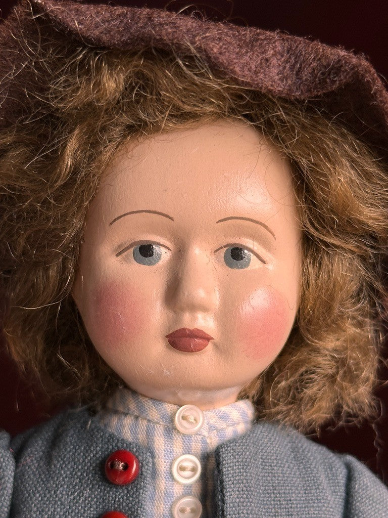 Collectible 9.5” UFDC Gail Wilson Dickon The Secret Garden Papier Mache Doll Tag