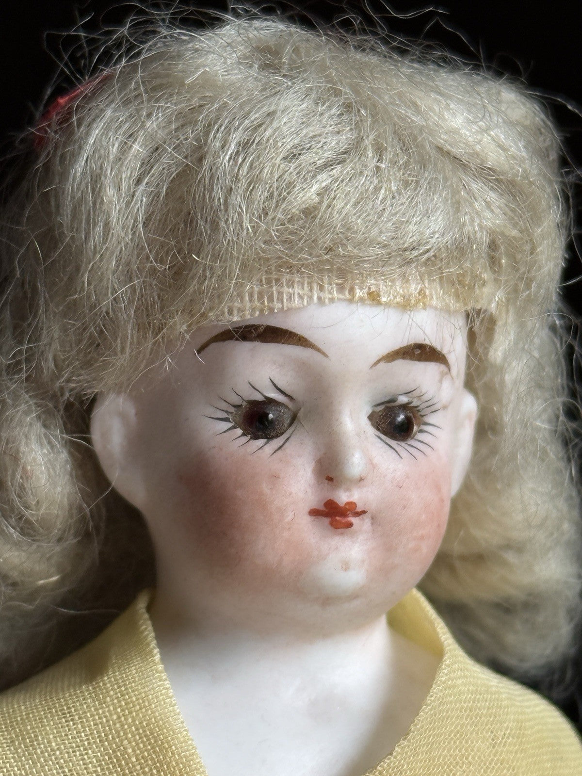Antique German 5” All Bisque Mignonette Dollhouse Doll