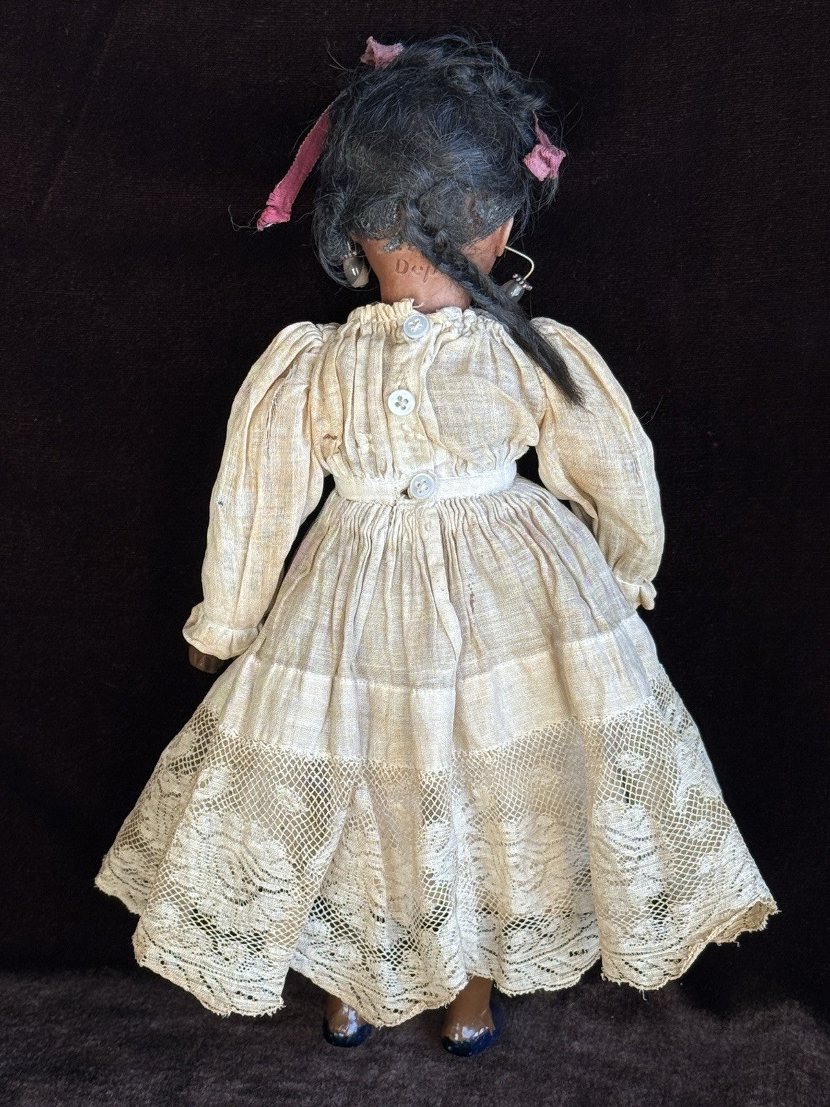 Rare Antique German 10.7” Bahr & Proschild 277 Dark Complexion Bisque Head Doll