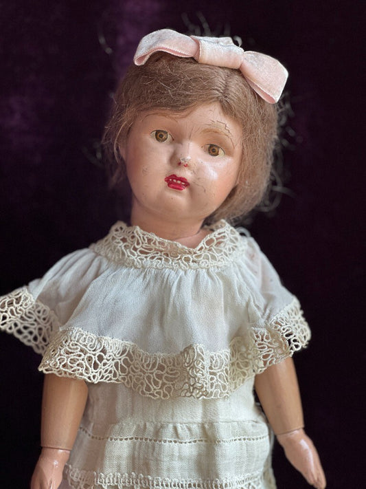 Antique American Schoenhut 16" Miss Dolly Wooden Jointed Doll