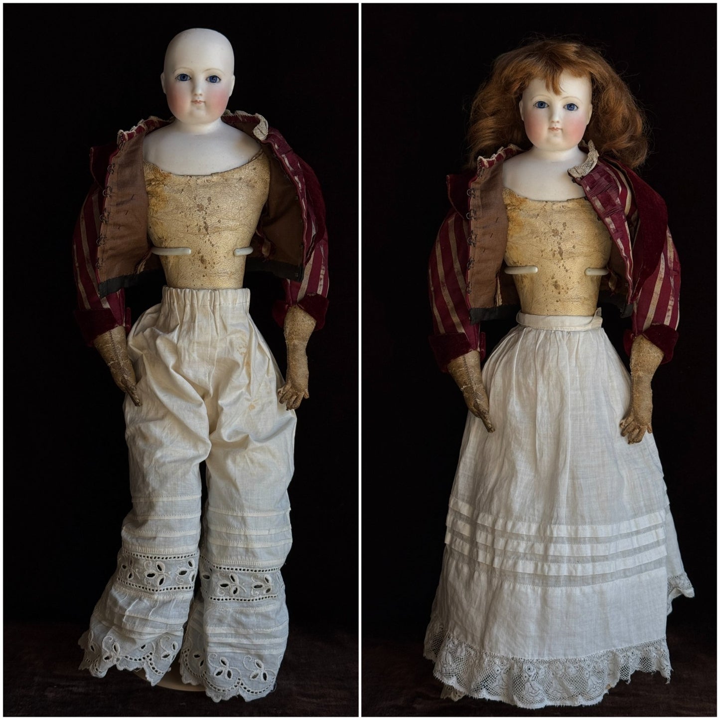 Antique French 18" Barrois Bisque Shoulder Head Fashion Doll
