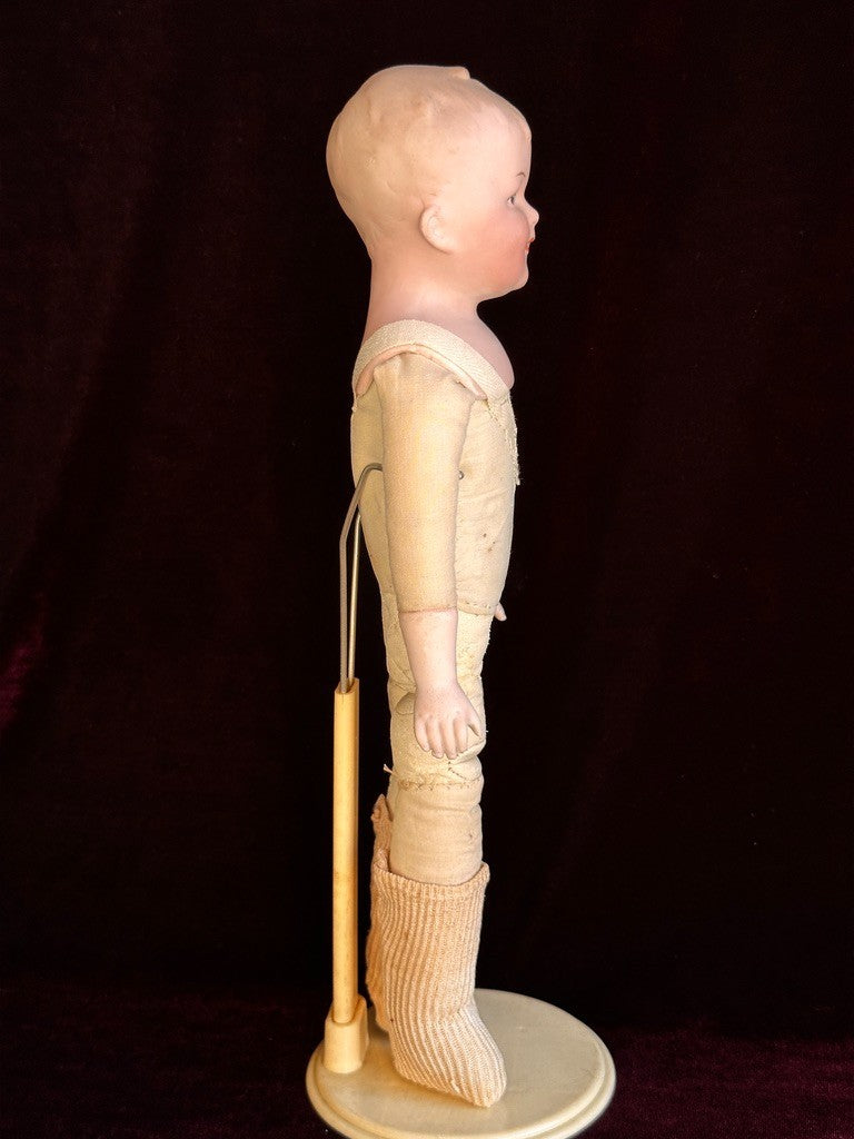 Antique German 12.5” Gebruder Heubach 8724 Bisque Head Character Boy Doll