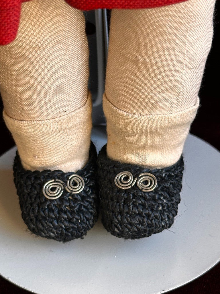 Unidentified Antique European 14” Kathe Kruse Style Oil Painted Cloth Doll