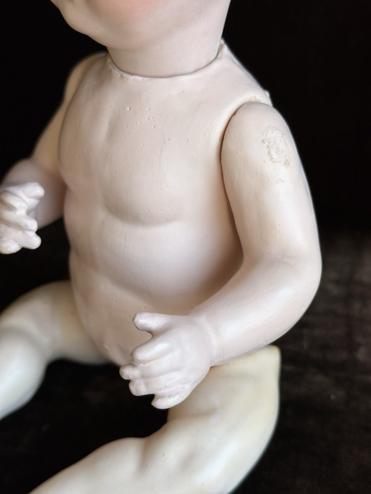 Antique German 10.5” Gebruder Heubach 8191 Bisque Head Character Baby Boy Doll