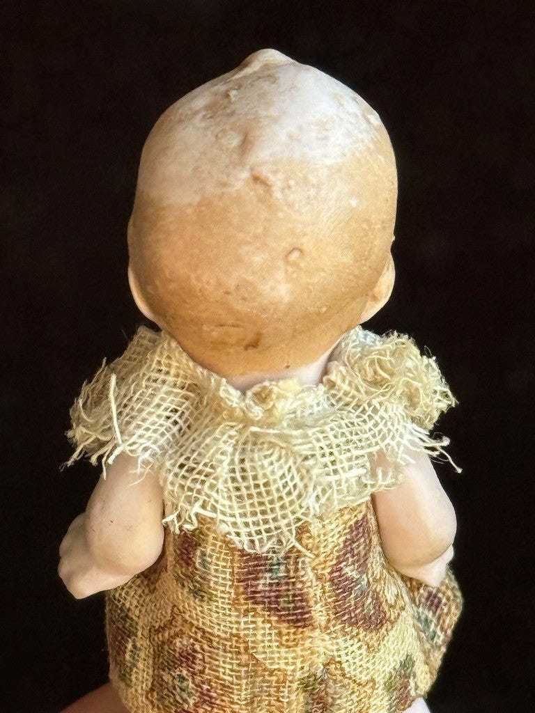 Antique German Hertwig Miniature 2.25" All Bisque Dollhouse Doll