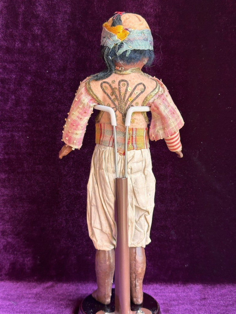 Unidentified Antique German 11” Dark Complexion Bisque Head Boy Doll