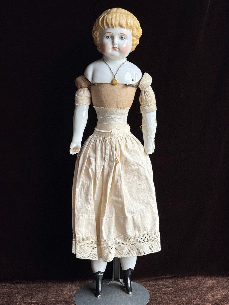 Antique German 21.5” ABG Alt Beck Gottschalck 1000 Highland Mary China Head Doll