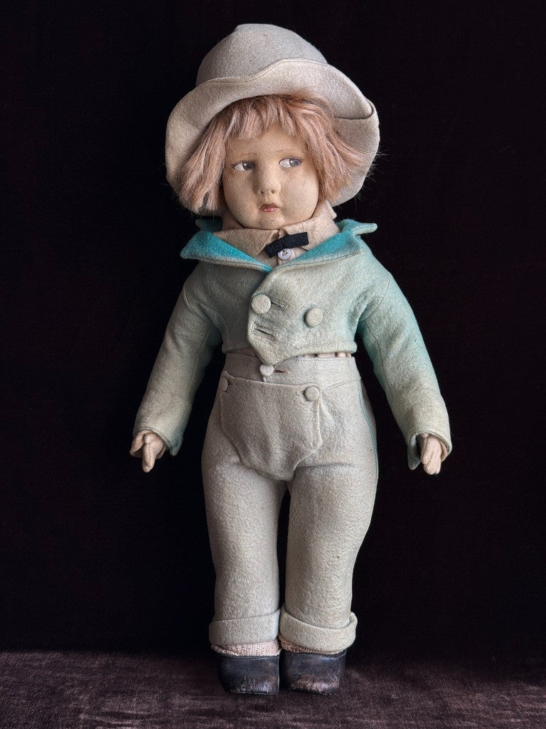 Large Vintage Italian 16” Lenci 300 Series Felt Gentleman Boy Doll
