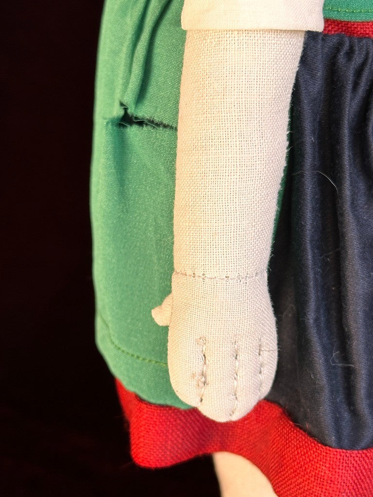 Unidentified Antique European 14” Kathe Kruse Style Oil Painted Cloth Doll