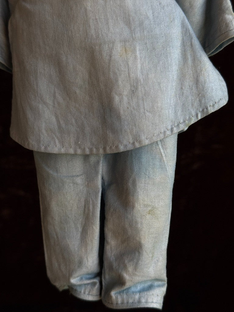 Antique Chinese 11.5" Door of Hope Mission Carved Wood Cloth Female Doll
