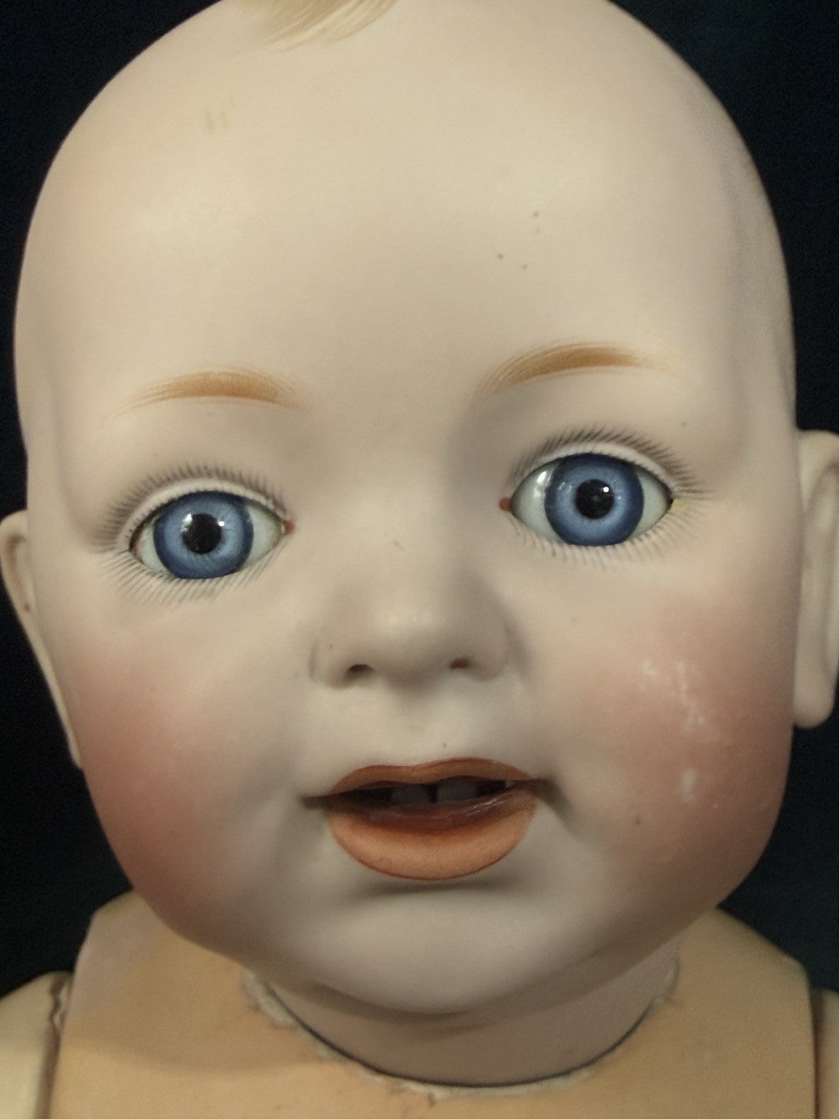 Antique J.D. Kestner German Bisque Character Baby Doll 16" Solid Dome