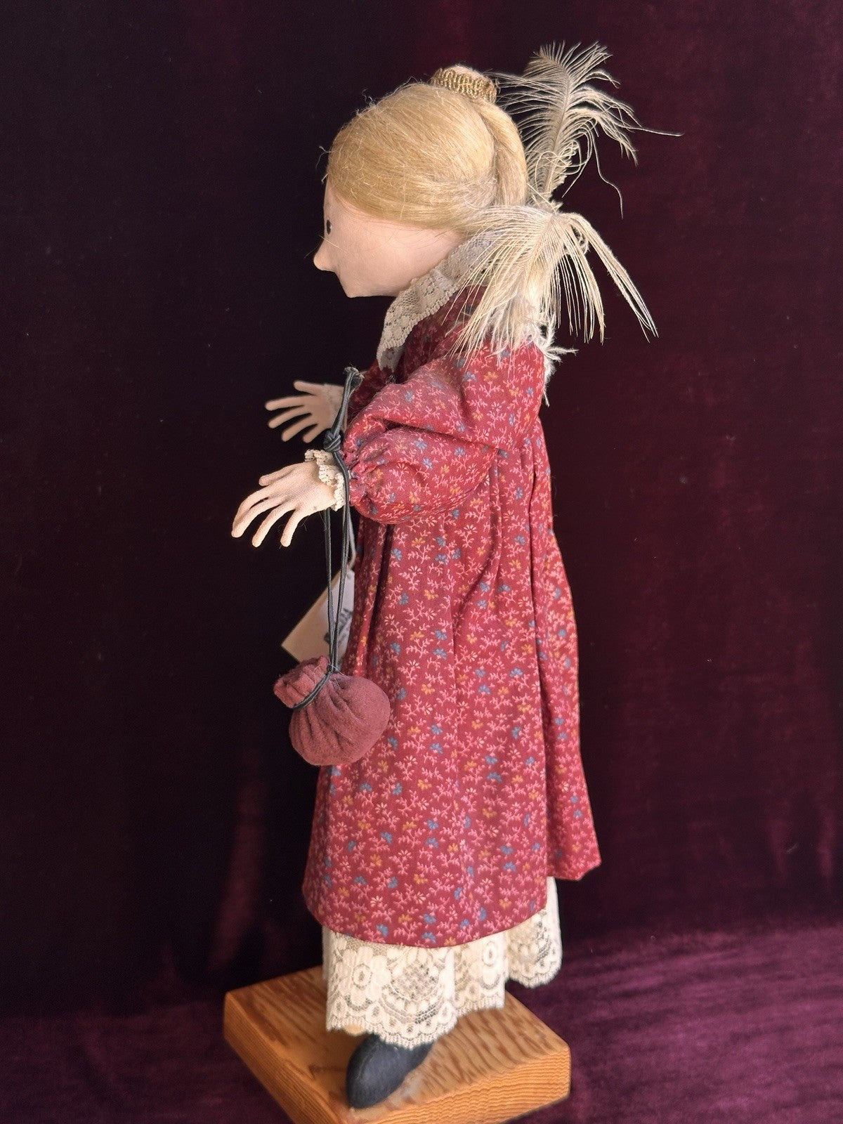 Vintage NIADA Artist Ellen Turner Cloth Painted Handmade 17” Doll with Tag