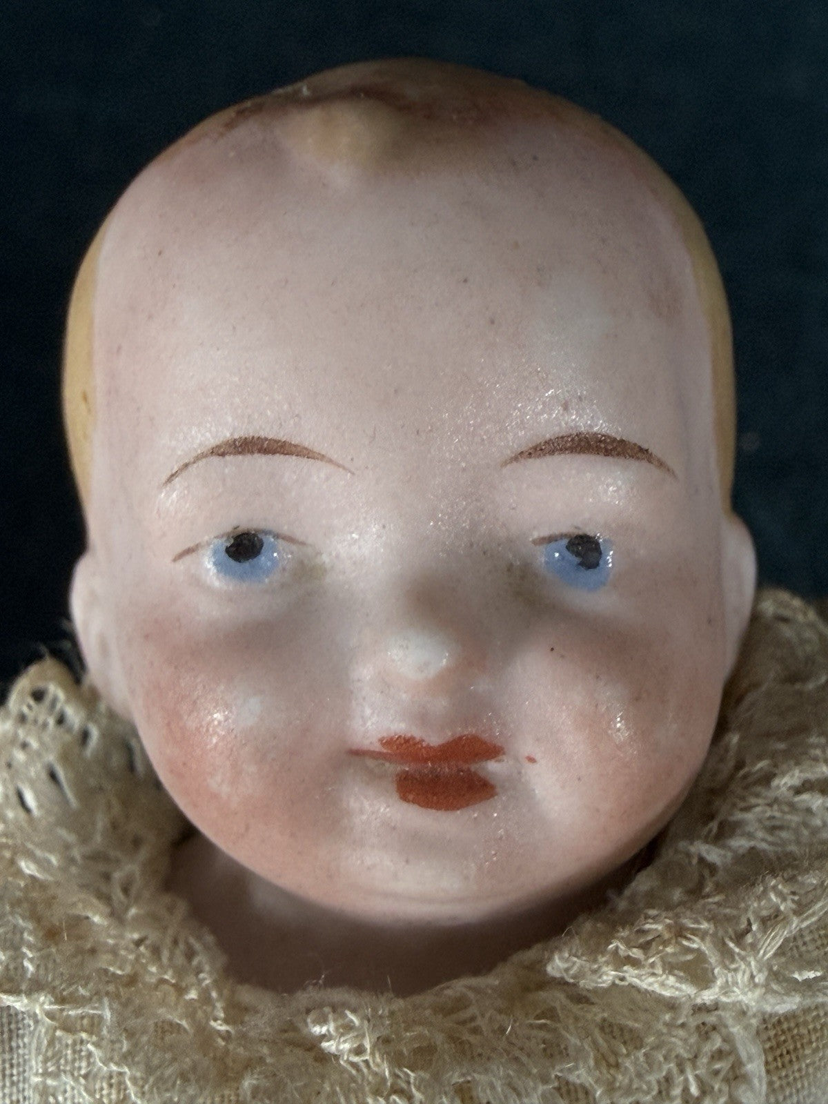 Antique German 5” All Bisque Miniature Baby Doll