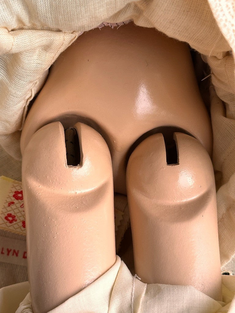 Vintage 16.5" Porcelain Composition Reproduction of Antique French Jumeau Doll