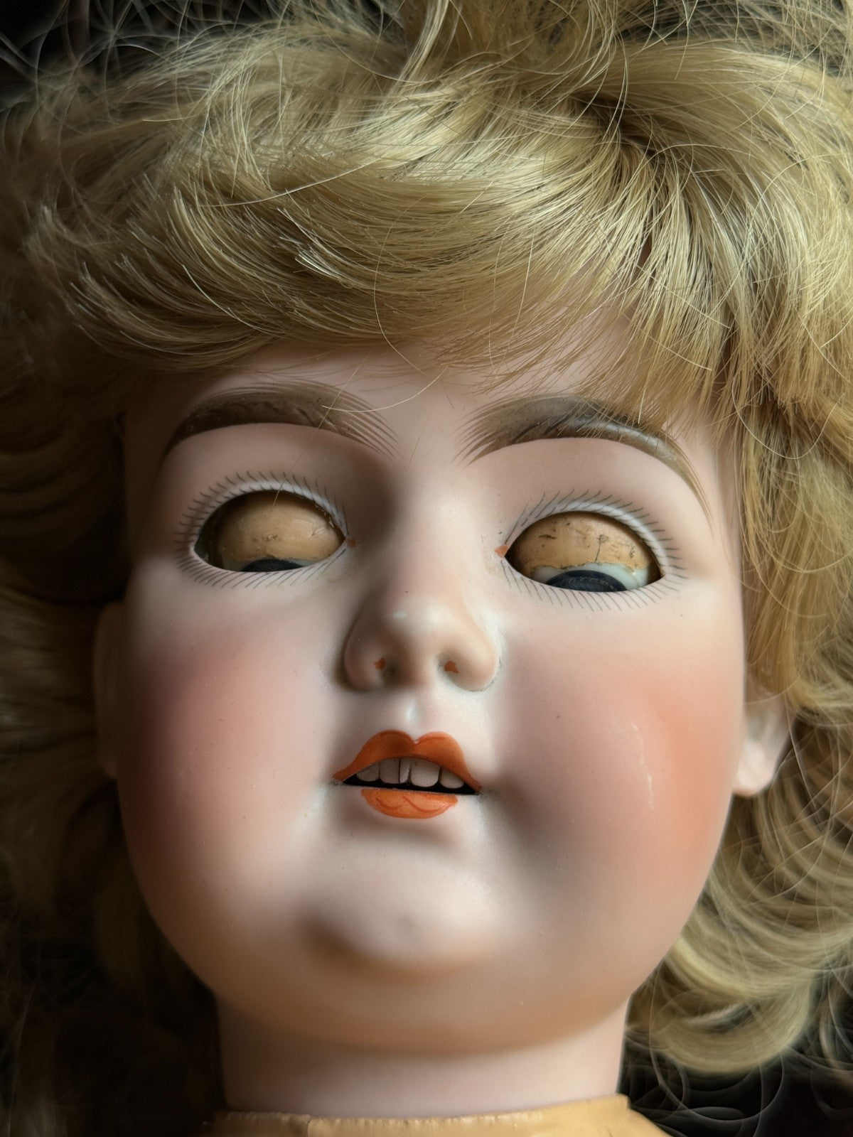 Large Antique German 27” Armand Marseille Bisque Socket Head Doll