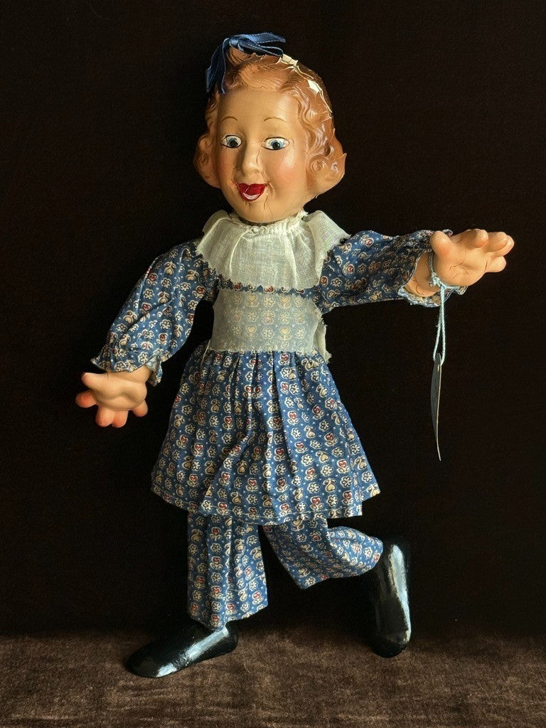 Vintage American Ideal 12.5" Baby Snooks Flexy Doll Fanny Brice Doll with Tag