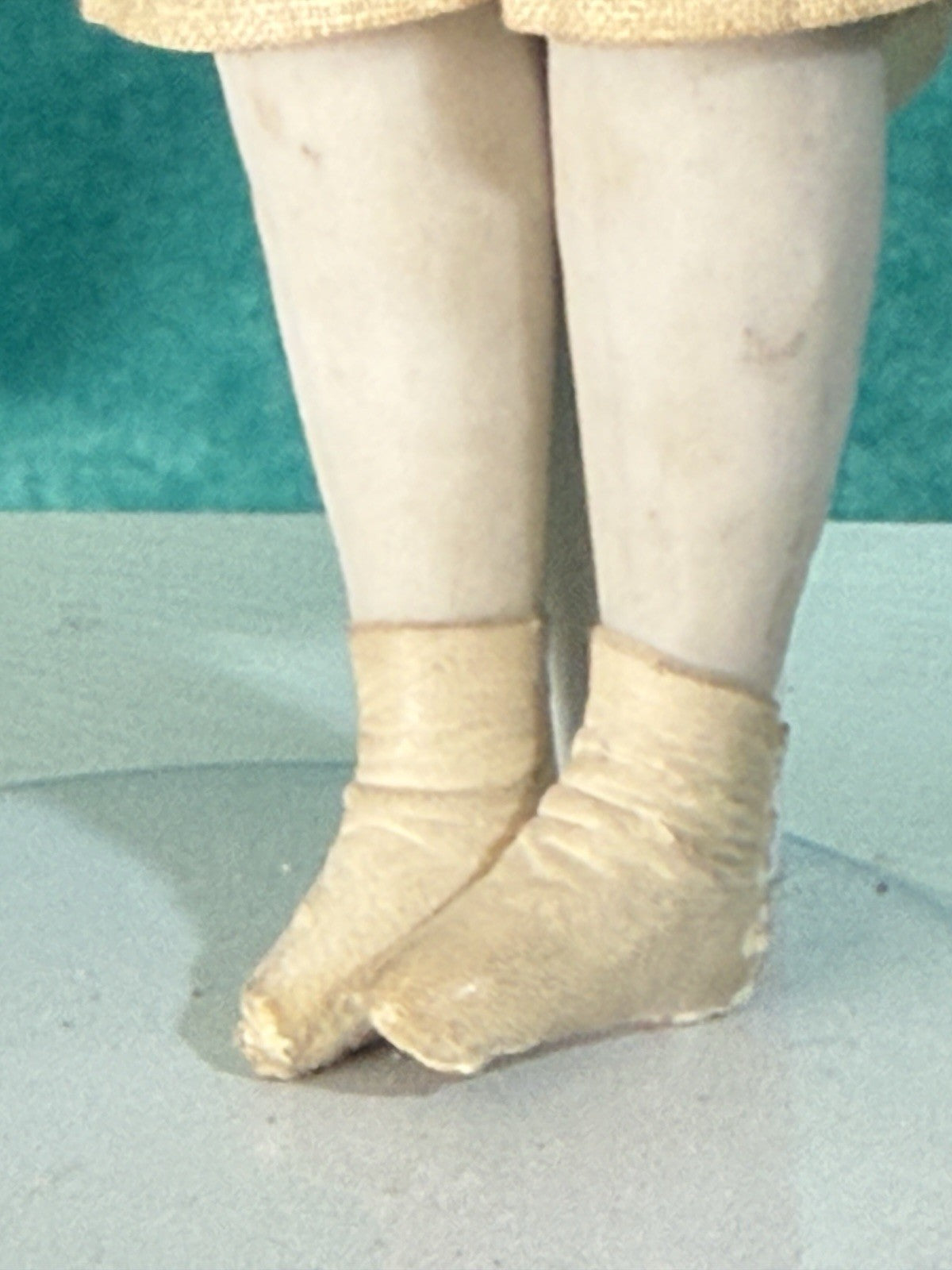Antique German 8.25” Bisque Cloth Miniature Dollhouse Parian China Doll