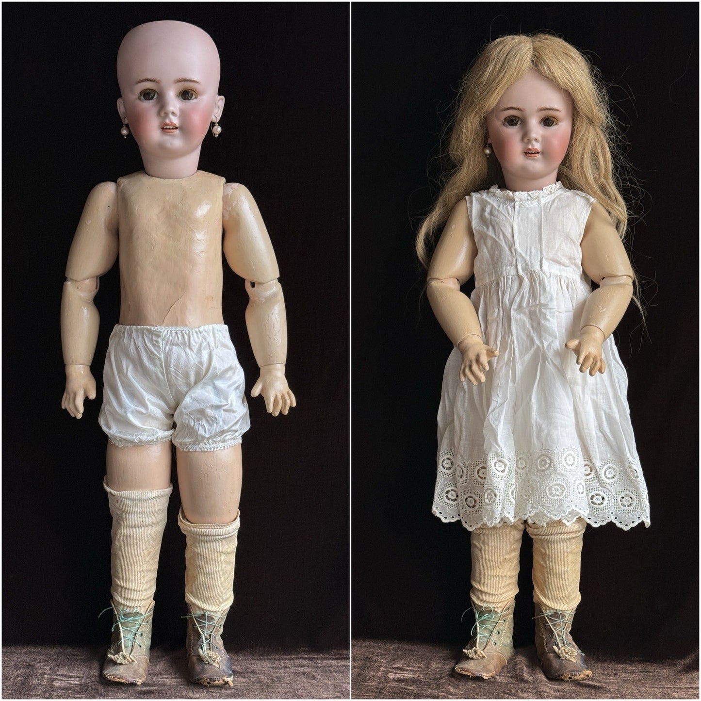 Large Antique German French 30” Tete Jumeau Simon Halbig Dep Bisque Head Doll