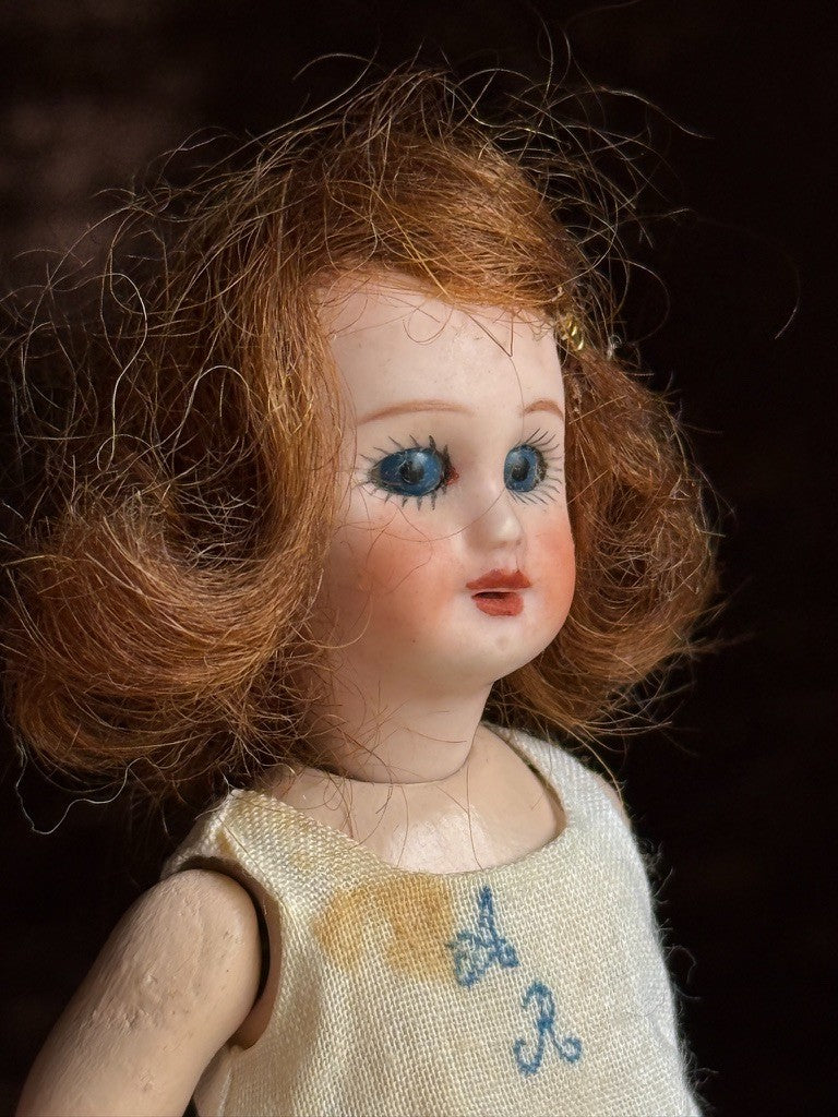 Miniature 4.5" Porcelain Composition Reproduction Antique French Dollhouse Doll