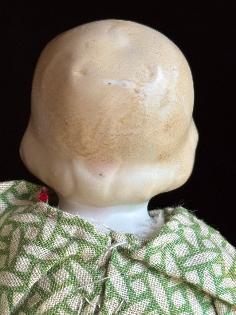 Antique German 7.5” Bisque Cloth Miniature Dollhouse Parian Girl Doll
