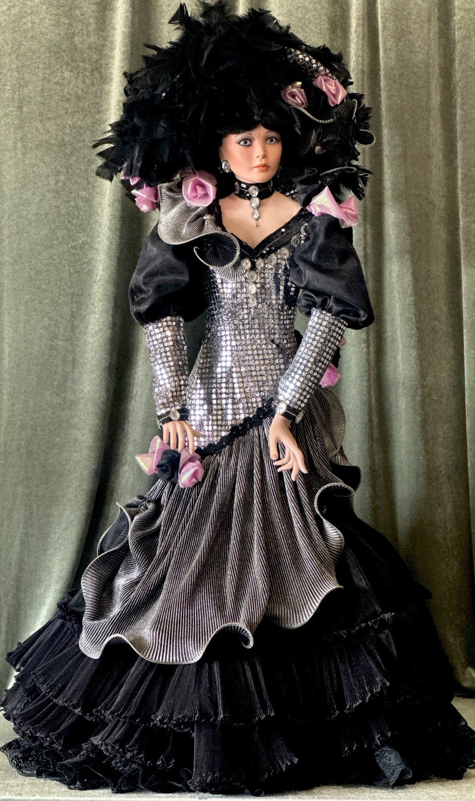 Collectible Large 42” Porcelain Doll “Platinum” by Rustie LE 700 COA/Stand