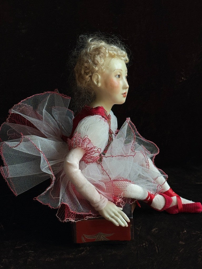 OOAK Collectible Judith & Lucia Friedericy Ballerina Wax Over Porcelain Doll