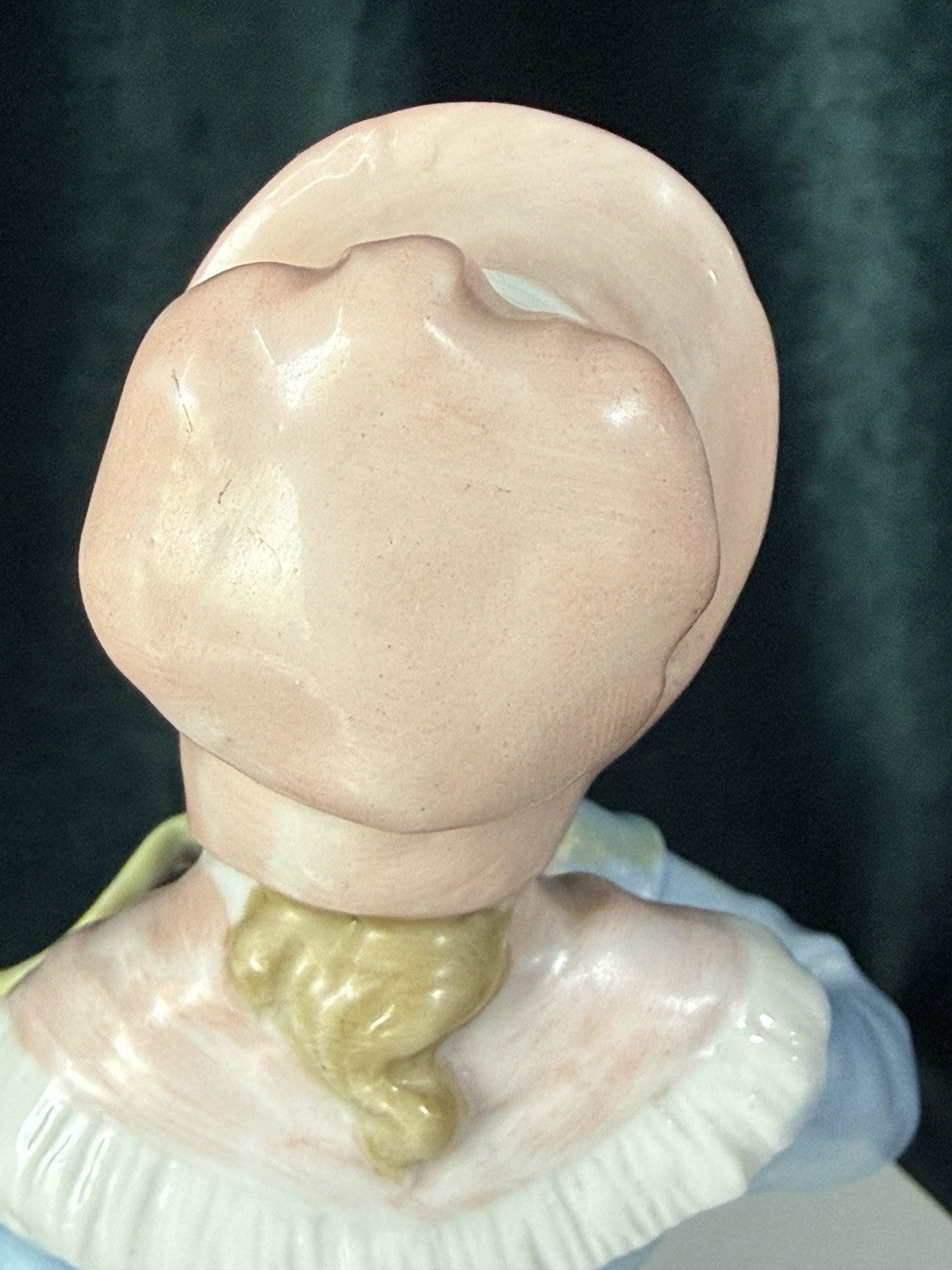 Unidentified Antique German 4.5” Pin Cushion Half Doll Arms Away With Fur Muff