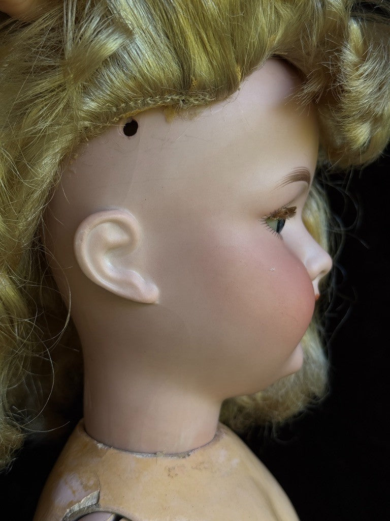 Antique German 25” Armand Marseille DRGM 246 Florodora Bisque Socket Head Doll