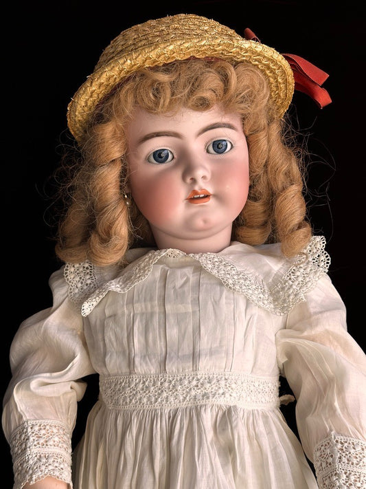 Huge Antique German 36" Franz Schmidt 85 Bisque Head Doll