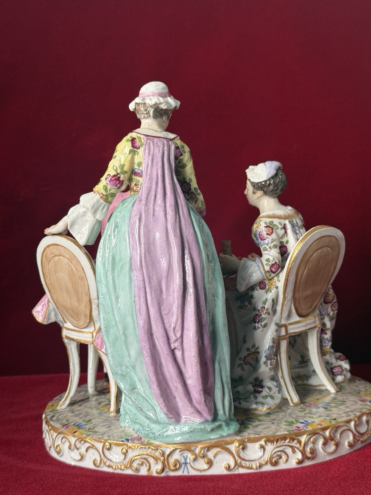 Rare Antique Porcelain Large Figural Group Figurine By Edmé Samson France 1910’s