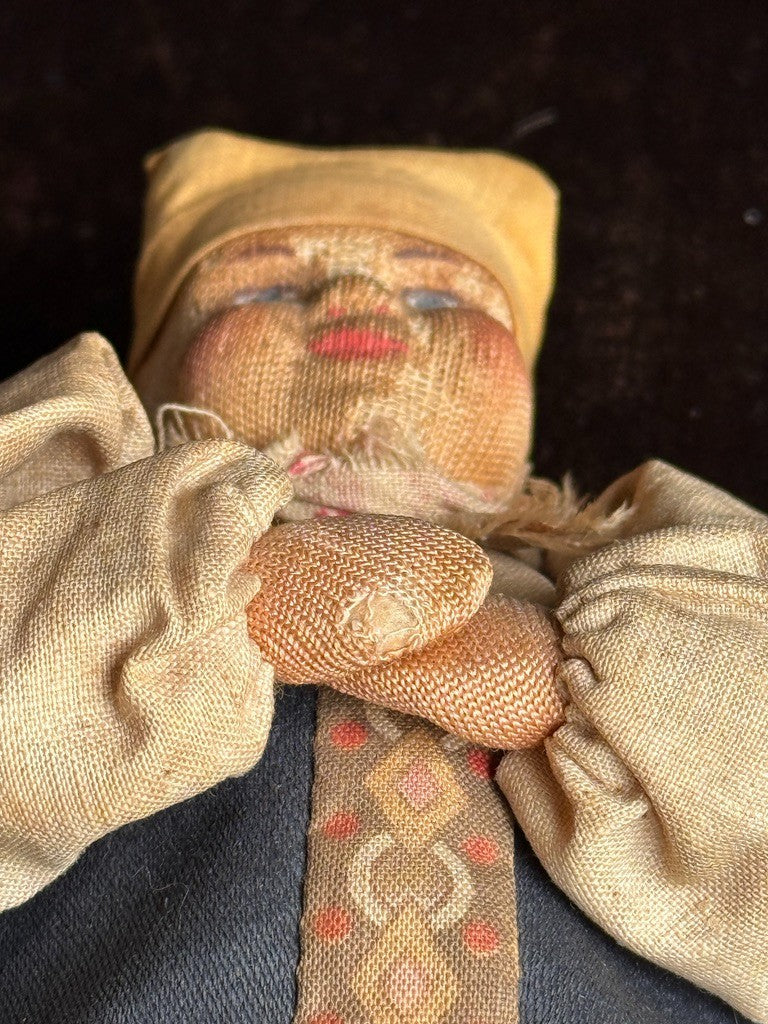 Lot of 4 Antique USSR 7” Cloth Stockinette Russian Dolls