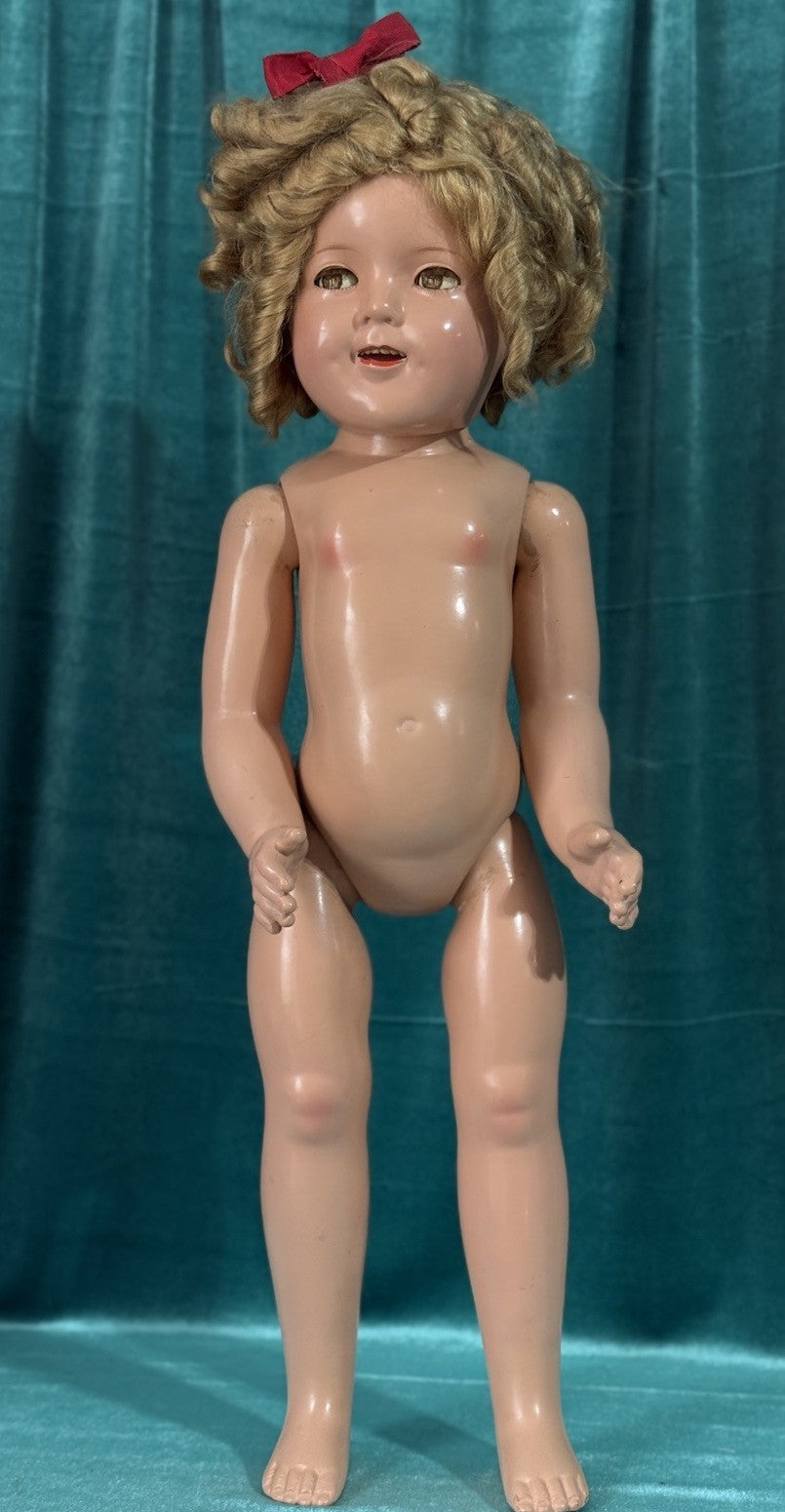 Antique 1930’s Composition 25” Shirley Temple Doll by Ideal Company Flirty Eyes