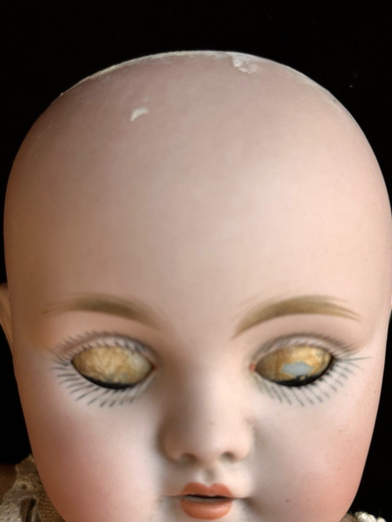 Antique German 12” Kestner 143 Bisque Head Doll with Trunk and Extras
