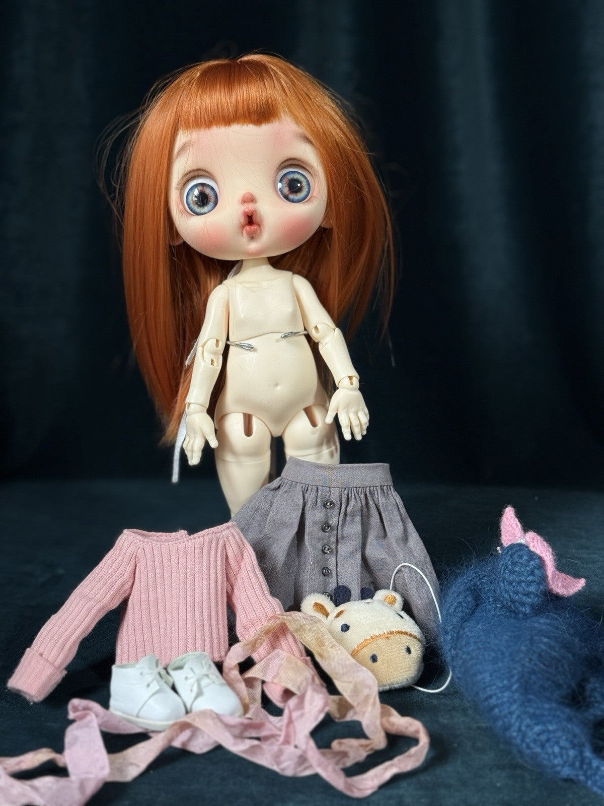 OOAK Custom Blythe 10” Artist BDJ Doll Red Hair